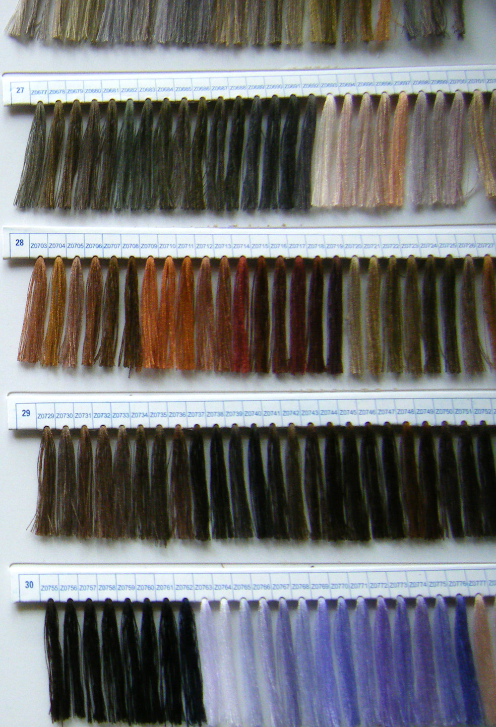 Dressing type color card