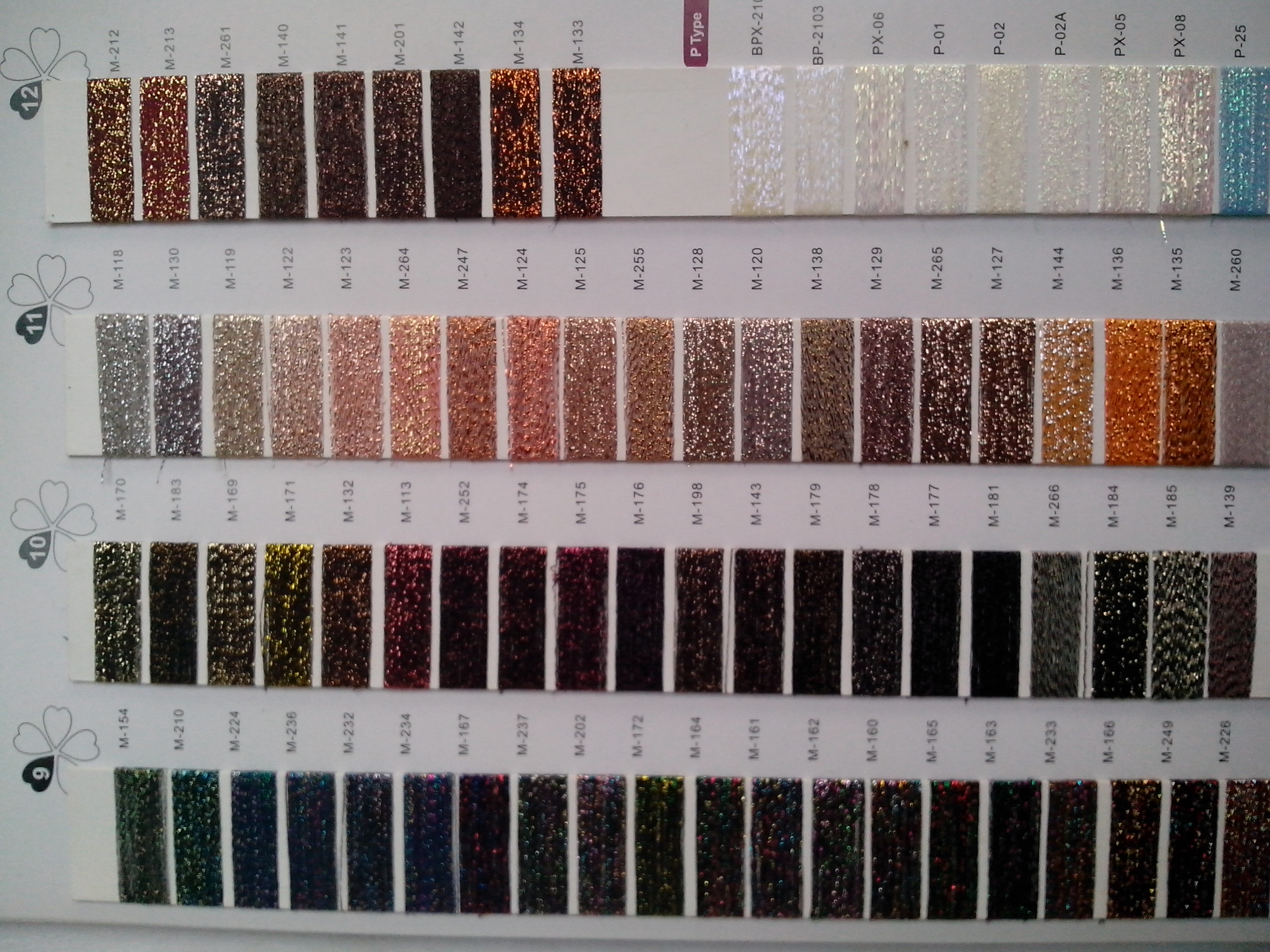 Yarn color card