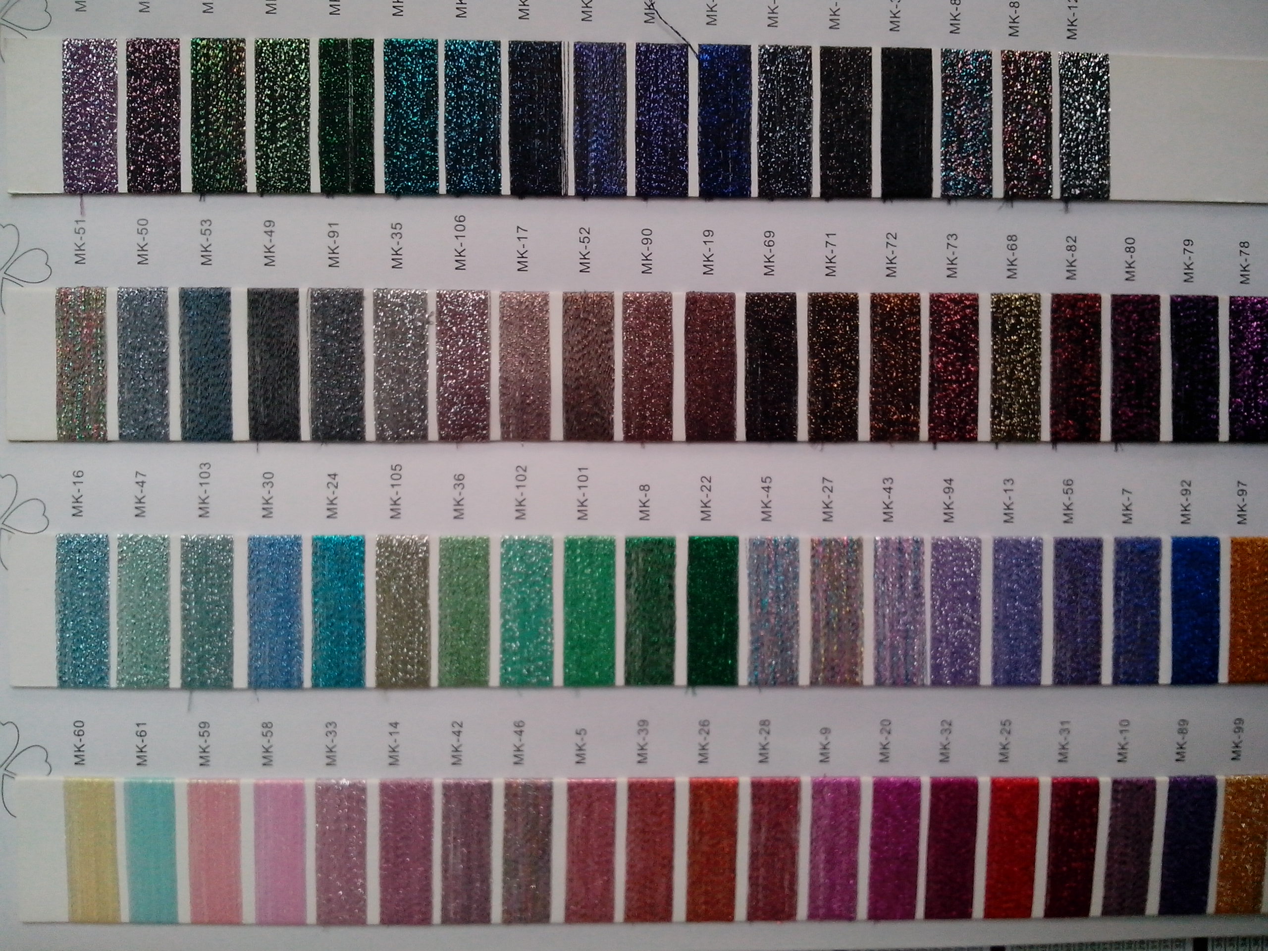 Yarn color card